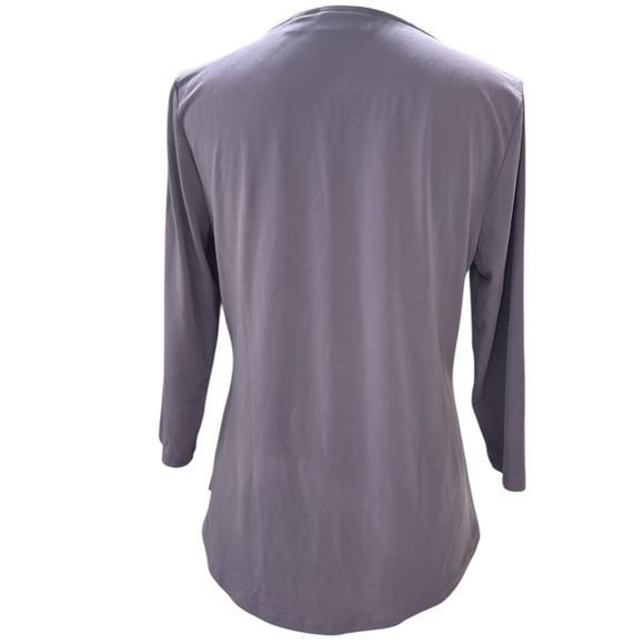 NY&Co 7th Avenue Lavender Criss Cross Neck Top M - Picture 4 of 7